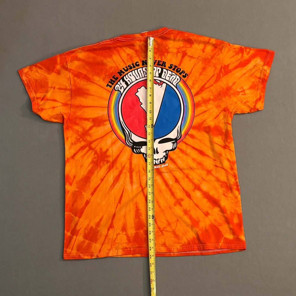 Grateful Dead WNRN Virginia Orange Tie Dye Shirt XL Stealie Steal your Face Dead - Picture 3 of 6